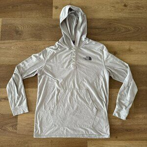 The North face mens lightweight hooded sweatshirt light gray L button up hoodie